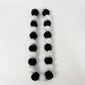 Black and white marigold flower garland for festive home decoration - Black & White Marigold Garland (CC-LH3) / 24 Flowers/113cm / Black+White