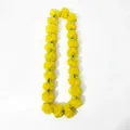 Detailed view of artificial yellow marigold flower garland for festive decorations - Yellow Marigold Garland (CC-LH3) / 24 Flowers/113cm / Yellow