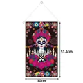 Dekoratives mexikanisches Tag der Toten Wandbanner mit Catrina-Design, Größe 30x51.5cm - Stil 2 (Y-00677-2)