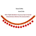 Artificial marigold garland for Indian wedding decor, orange and red pom-poms, 10cm height - No. 49 Short Bead Curtain / 10cmx6cm / Mid-Yellow + Orange