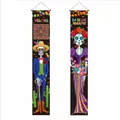 Decorative Day of the Dead porch banners featuring festive skeleton and floral illustrations - Day of the Dead Style 7 / 30x180cm (2 Pieces/Pack)