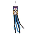 Tag der Toten Windsack mit Totenkopf für Halloween Gartenparty Dekoration - Studentenblume Zucker Schädel Stil (Y-00686-3)
