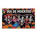 Day of the Dead backdrop with dancing skeletons and marigolds for festive decor. - Traditional Dancing Skeletons (Style 4)
