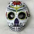 Mexican Day of the Dead skull mask with colorful floral digital printing for cosplay - One Size / Petal Style (XC0240521002)