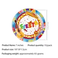 Piatto di carta messicano Fiesta da 7 pollici per forniture per feste confezione da 10 pezzi - Piatti da 7 pollici / 10 Pezzi (18cm)