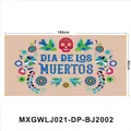 Grande striscione Giorno dei Morti con teschi e uccelli, dimensioni 180x90 cm - Motivo Decorazione Teschio Cammello Chiaro (MXGWLJ021-DP-BJ2002) / 180x90cm