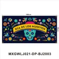 Grande striscione decorativo Dia De Los Muertos con teschio colorato, 180x90cm - Motivo Teschio Sombrero Blu Scuro (MXGWLJ021-DP-BJ2003) / 180x90cm