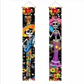 Mexican Day of the Dead porch banners featuring colorful skeleton musician and catrina - Day of the Dead Style 11 / 30x180cm (2 Pieces/Pack)