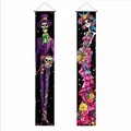 Day of the Dead porch banners with colorful skeleton couple design for festive decor - Day of the Dead Style 13 / 30x180cm (2 Pieces/Pack)