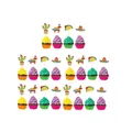 Décorations cupcakes fiesta mexicaine lot de 20 avec cactus taco pinata et sombrero. - Toppers de Gâteau / 20 Pièces