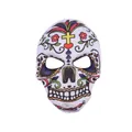 Mexikanische Tag der Toten Totenkopfmaske mit farbenfrohem digitalem Blumendruck - Colorful Print Day of the Dead Mask / Stil 3