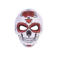 Masque traditionnel mexicain Jour des Morts avec imprimés floraux rouges et noirs - Red Rose Sugar Skull Mask / Style 4