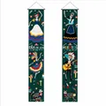 Pair of Mexican Day of the Dead porch banners featuring colorful skeleton and cat designs - Day of the Dead Style 15 / 30x180cm (2 Pieces/Pack)