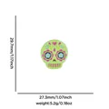 Spilla teschio di zucchero smaltata verde con motivi floreali e dimensioni precise - Teschio di Zucchero Verde Chiaro (Style 1)