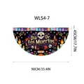Mexican Dia De Los Muertos fan banner featuring skull and marigold patterns for party decor - Watercolor Skull Style (WLS4-7) / 90x45cm