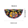 Day of the Dead decorative fan flag with watercolor marigold and sugar skull design - Watercolor Skull Style (WLS4-8) / 90x45cm