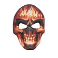 Masque de crâne enflammé d'Halloween effrayant avec impression numérique pour cosplay - Orange-Red Flame Skull Mask / Style 9