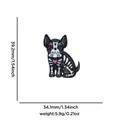 Mexican sugar skull dog enamel pin Dia de los Muertos badge with size and weight info - Black Dog Skeleton (Style 6)