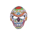 Masque en tissu imprimé crâne mexicain du Jour des Morts pour fête de cosplay Halloween - Red Rose Traditional Sugar Skull Mask / Style 11