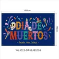 Grande striscione Giorno dei Morti 180x110cm con grafica colorata Dia de Muertos - Motivo Dia de Muertos Blu Scuro (WLJ023-DP-BJB2005) / 180x110cm