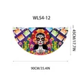 Mexico Day of the Dead fan-shaped flag with watercolor skull and marigold patterns - Watercolor Skull Style (WLS4-12) / 90x45cm