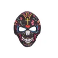 Masque de crâne du Jour des Morts mexicain avec impression numérique florale colorée - Gold Cross Floral Skull Mask / Style 15