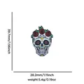 Floral sugar skull enamel pin for Day of the Dead Mexican style with size specifications - Rose Cross Skull (Style 12)