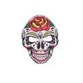 Masque de crâne Día de los Muertos avec imprimé floral coloré et motif de rose rouge - Red Rose Art Sugar Skull Mask / Style 16