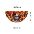 Watercolor marigold skull Day of the Dead fan banner for festive garden party decoration - Watercolor Skull Style (WLS4-16) / 90x45cm