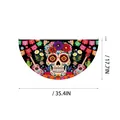 Mexican Day of the Dead fan flag with marigold skull and guitar print for garden decor - Watercolor Skull Style (WLS4-17) / 90x45cm