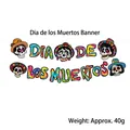 Traditionelles Tag der Toten Banner mit Zuckerschädeln bunte Partydekoration Girlande - Dia De Muertos Banner