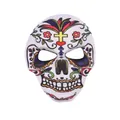 Masque de crâne du Jour des Morts mexicain avec impression numérique colorée pour fête - Gold Cross Scrollwork Skull Mask / Style 18