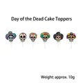 Tag der Toten Totenkopf Tortenstecker, mexikanische Partydeko, 6er-Set, ca. 10g Gewicht - Tag der Toten Kuchendeko