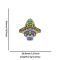Colorful sugar skull enamel pin with sombrero, Mexican Day of the Dead brooch badge. - Yellow Hat Skull (Style 17)