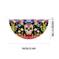 Mexican Day of the Dead sugar skull marigold fan flag for festival yard decoration - Watercolor Skull Style (WLS4-20) / 90x45cm
