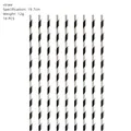 Pack of 10 black and white striped paper straws for Day of the Dead party decorations - Striped Paper Straws