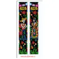 Colorful Mexican Day of the Dead door banners featuring skeleton and maraca designs - Mexican Folk Elements 007
