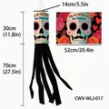 Ανεμοδείκτης νεκροκεφαλής Day of the Dead για διακόσμηση κήπου Halloween - Στυλ Τριαντάφυλλο Καρδιά (CWX-WLJ-017) / 100x14cm
