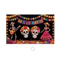 Banner sfondo messicano Dia de Los Muertos per decorazione festa, misura 180x110 cm - 180x110cm / Nero Multicolore