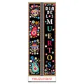 Colorful Día de los Muertos door banners featuring sugar skull and guitar graphics - Painted Sugar Skull 009
