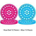 Set de 25 platos de papel desechables decorativos estilo mexicano en rosa y azul - Mezcla Rosa/Azul / 25 Piezas/Paquete (Plato Mexicano de 9 Pulgadas)