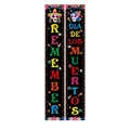 Vibrant Day of the Dead porch banners with colorful sugar skull and floral designs - Remember The Dead Style 010