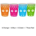 Juego de 25 vasos de papel del Día de los Muertos en naranja, rosa, azul y verde - Mezcla de 4 colores / 25 Piezas/Paquete (Vaso de Papel Mexicano)