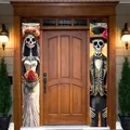 Vivaci banner per porta Giorno dei Morti con sposa e sposo scheletri tradizionali - 骷髅新娘与新郎(款式二)