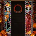 Striscioni per porte tradizionali messicani per il Giorno dei Morti con scheletri - 弹吉他与持扇骷髅(款式四) / 30x180cm