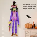 Hanging purple pleated paper witch Halloween decoration for festive door and wall decor - Five-Star Witch