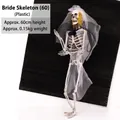 Décoration de squelette de mariée d'Halloween de 60 cm avec voile blanc en plastique - 60 cm / Style Mariée