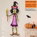 Large Halloween hanging witch decoration with wand for outdoor door and wall party decor - Magic Wand Witch