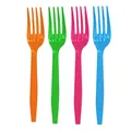 Set of colorful disposable plastic forks for Day of the Dead and Halloween party supplies - 25 Pieces/Pack (Four-Color Plastic Fork)