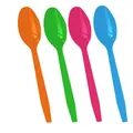 Disposable colorful plastic spoons for Halloween and Day of the Dead party tableware - 25 Pieces/Pack (Four-Color Plastic Spoon)